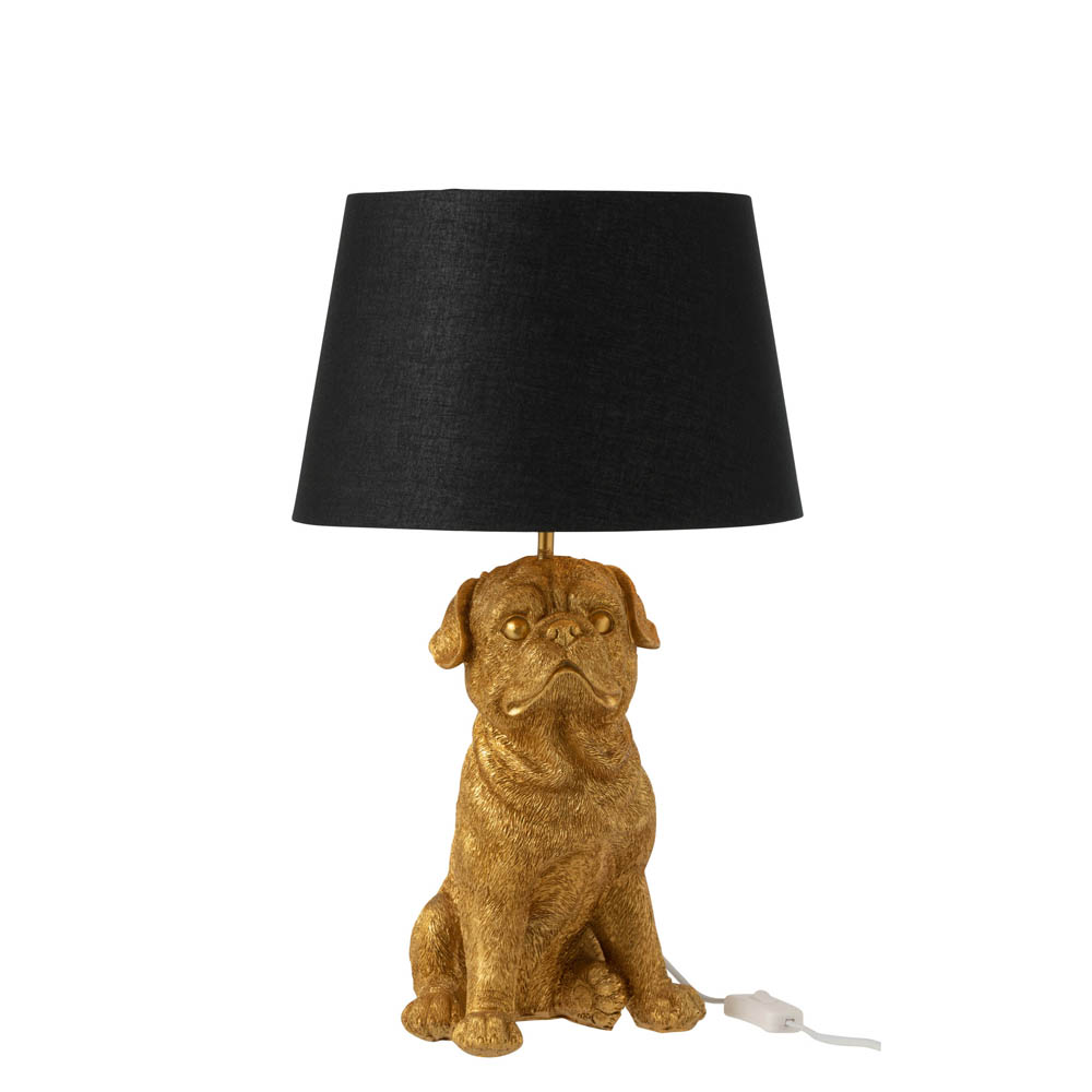 Klassische Schwarz Mit Goldener Hund Tischlampe Jolipa Bobbie