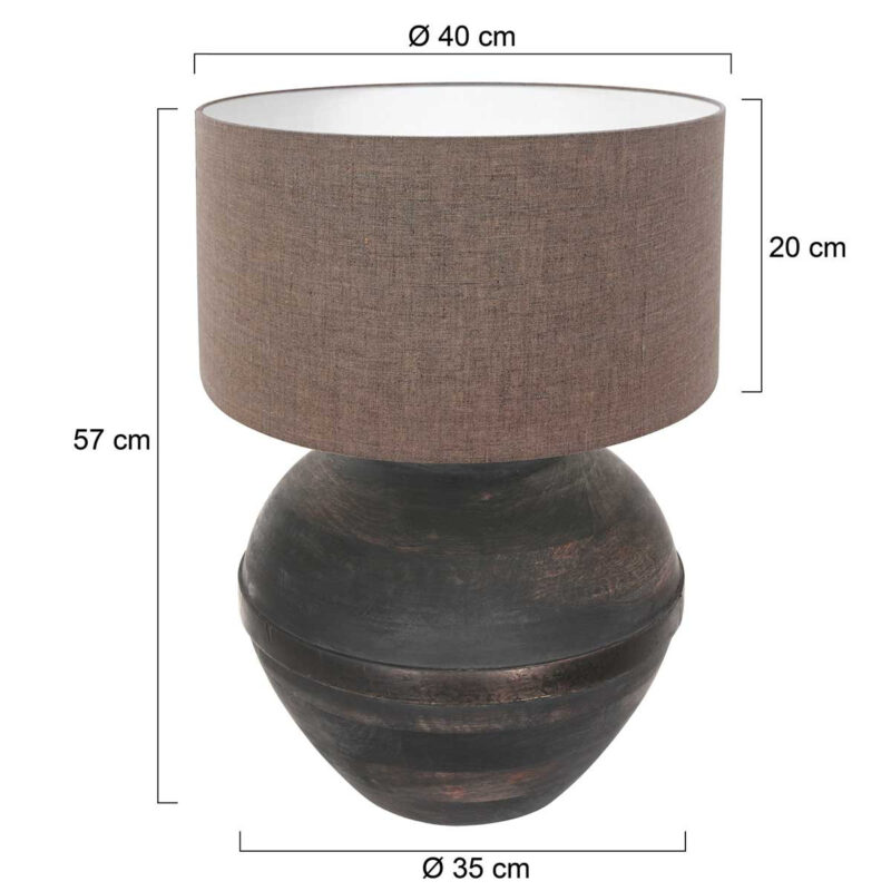 Ländliche schwarze Holztischlampe Anne Light & Home Lyons – Bild 7