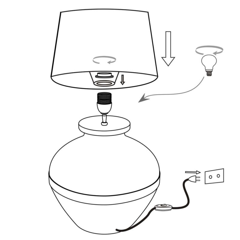 Ländliche schwarze Holztischlampe Anne Light & Home Lyons – Bild 9