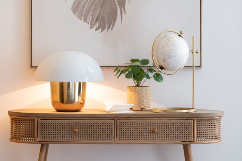 Klassische Gold mit weißer Tischlampe Pilz Jolipa Mushroom – Bild 3