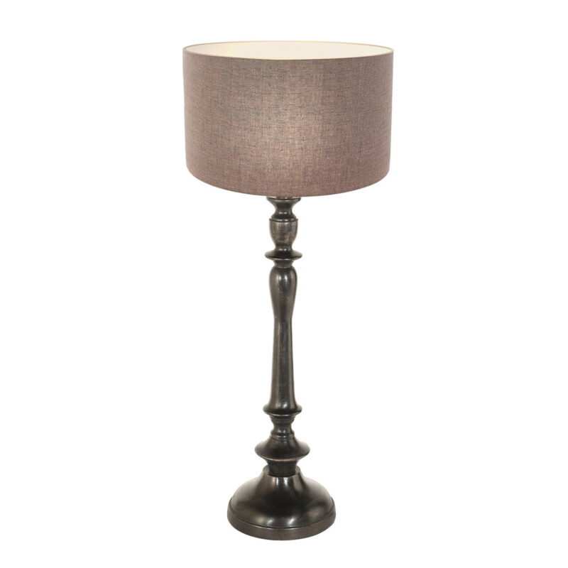 Klassische runde Tischlampe in Braun-Schwarz Steinhauer Bois – Bild 2