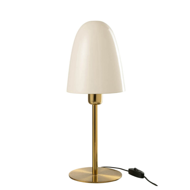 Klassische Tischlampe Gold mit Weiß Jolipa Dylan – Bild 2