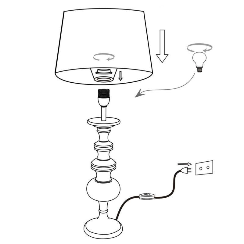 Klassische Tischlampe in zeitloser Optik Anne Light & Home Lyons – Bild 8