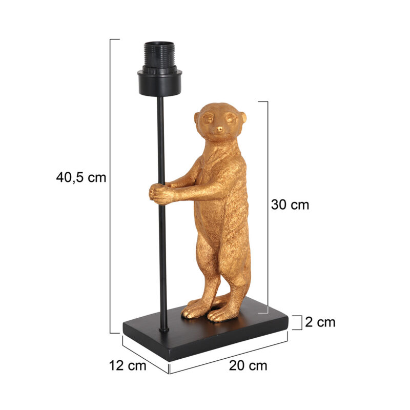 Lampensockel goldenes Erdmännchen Anne Light & Home Animaux – Bild 6