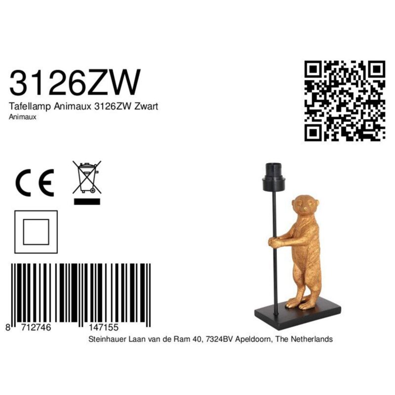 Lampensockel goldenes Erdmännchen Anne Light & Home Animaux – Bild 7