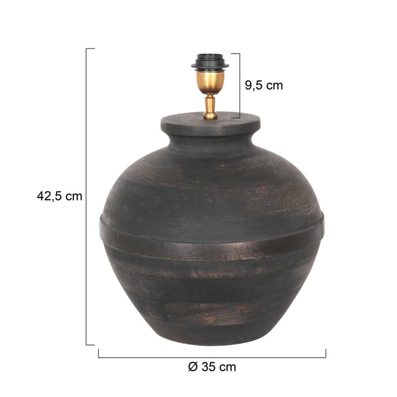 Ländliche schwarze Holztischlampe Anne Light & Home Lyons – Bild 6