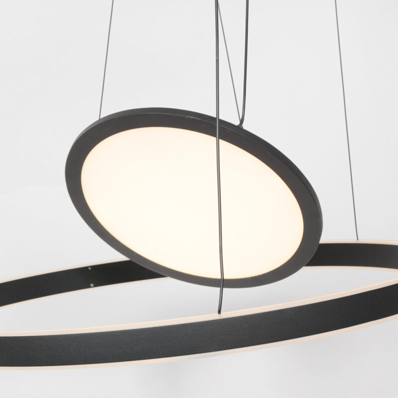 Moderne schwarze Metall-Hängeleuchte Steinhauer Ringlux – Bild 10