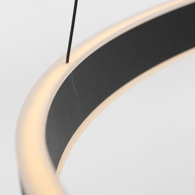 Moderne schwarze Metall-Hängeleuchte Steinhauer Ringlux – Bild 12