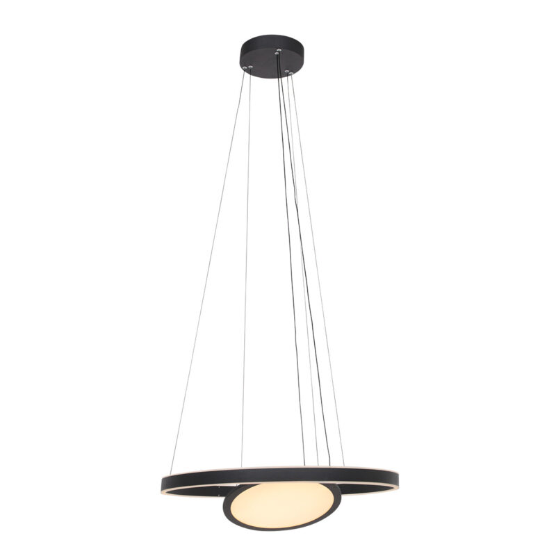 Moderne schwarze Metall-Hängeleuchte Steinhauer Ringlux – Bild 2