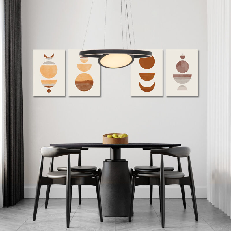 Moderne schwarze Metall-Hängeleuchte Steinhauer Ringlux – Bild 3