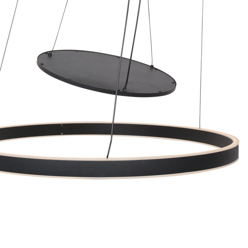 Moderne schwarze Metall-Hängeleuchte Steinhauer Ringlux – Bild 4