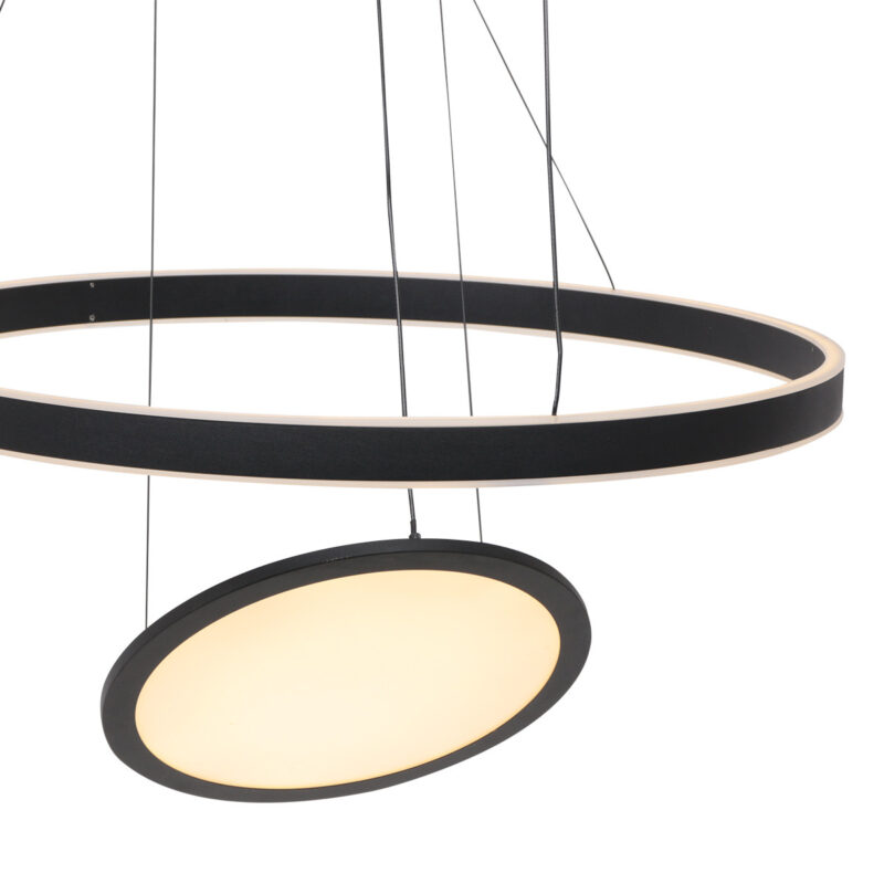 Moderne schwarze Metall-Hängeleuchte Steinhauer Ringlux – Bild 5