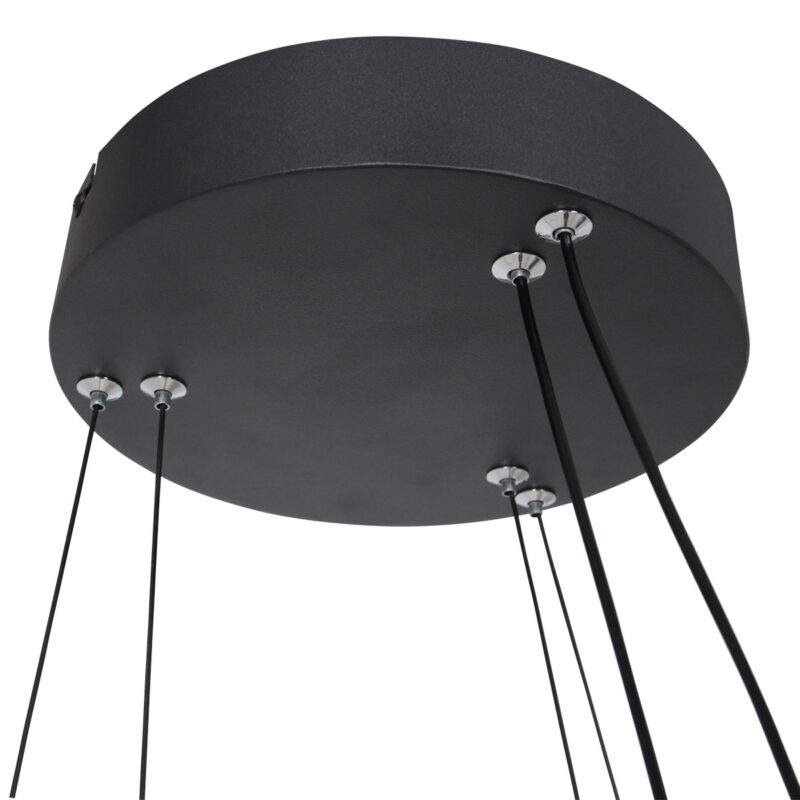 Moderne schwarze Metall-Hängeleuchte Steinhauer Ringlux – Bild 6