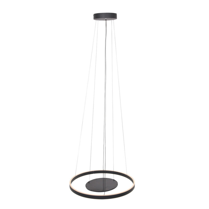 Moderne schwarze Metall-Hängeleuchte Steinhauer Ringlux – Bild 9