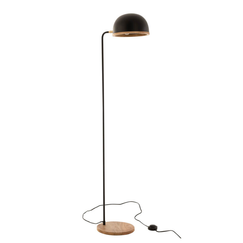 Moderne schwarze Stehlampe mit Holz Jolipa Evy – Bild 2