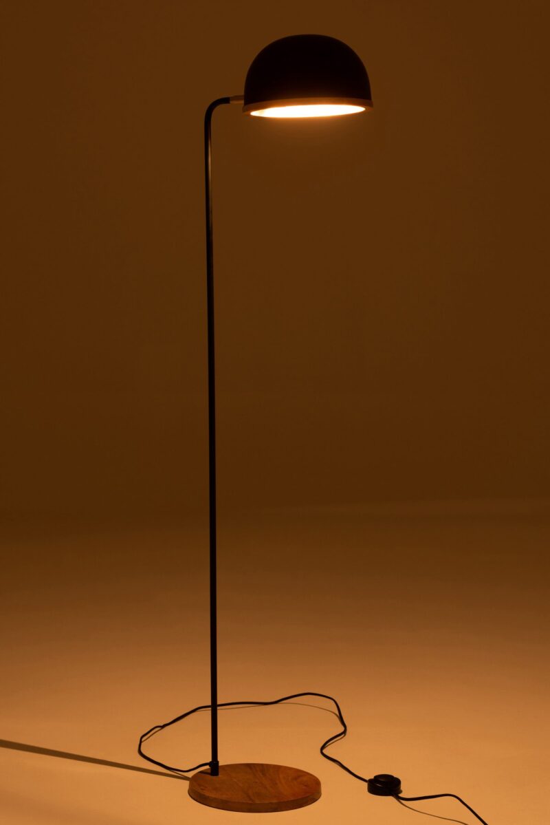Moderne schwarze Stehlampe mit Holz Jolipa Evy – Bild 5