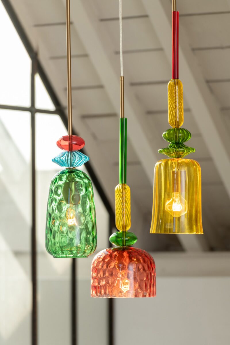 Retro bunte Glas Hängelampe Jolipa Zoe – Bild 3