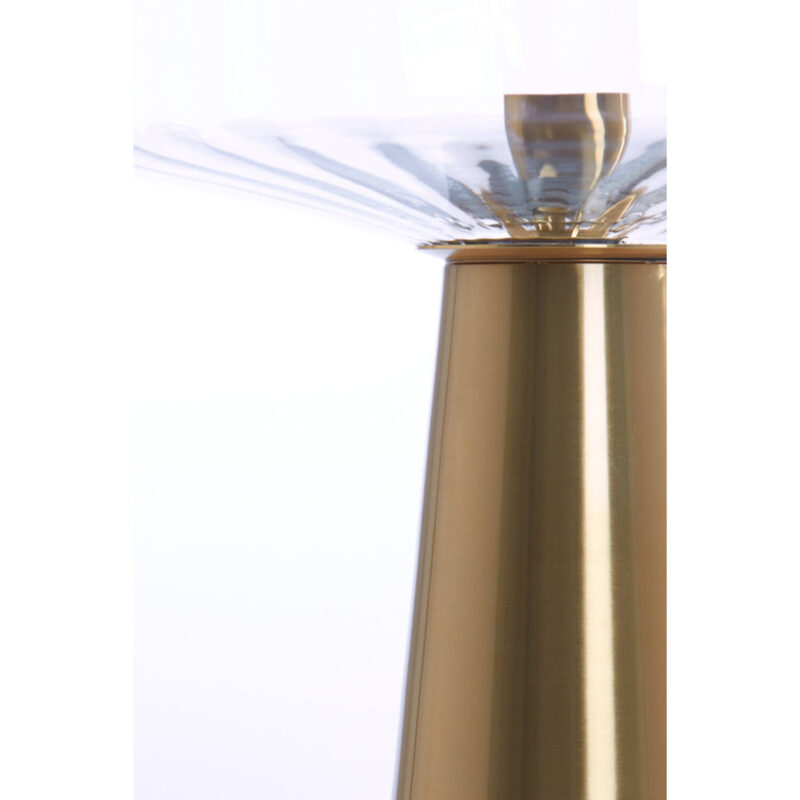 Retro goldene Tischlampe mit klarem Glas Light & Living Pleat – Bild 4