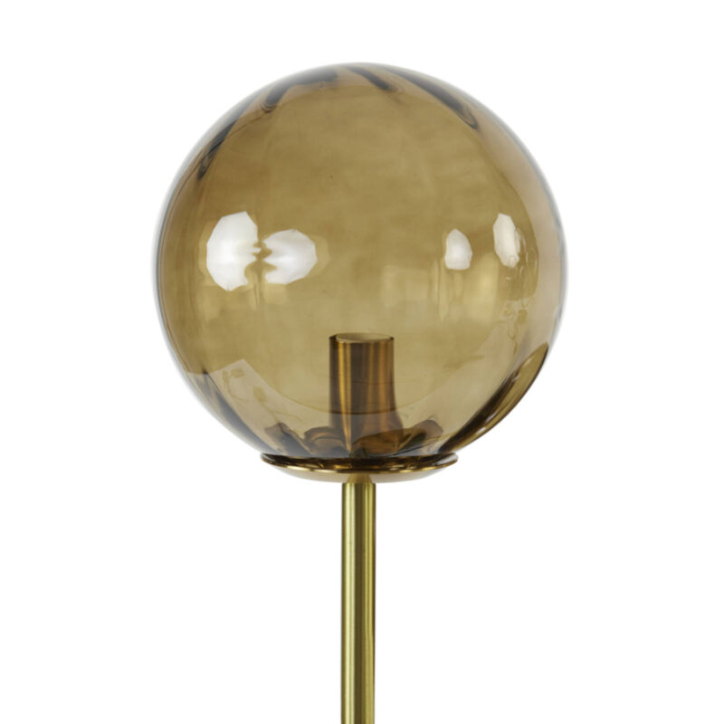 Retro goldene Tischlampe mit Rauchglas-Kugeln Light & Living Magdala – Bild 5