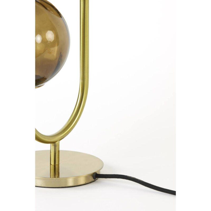 Retro goldene Tischlampe mit Rauchglas-Kugeln Light & Living Magdala – Bild 6