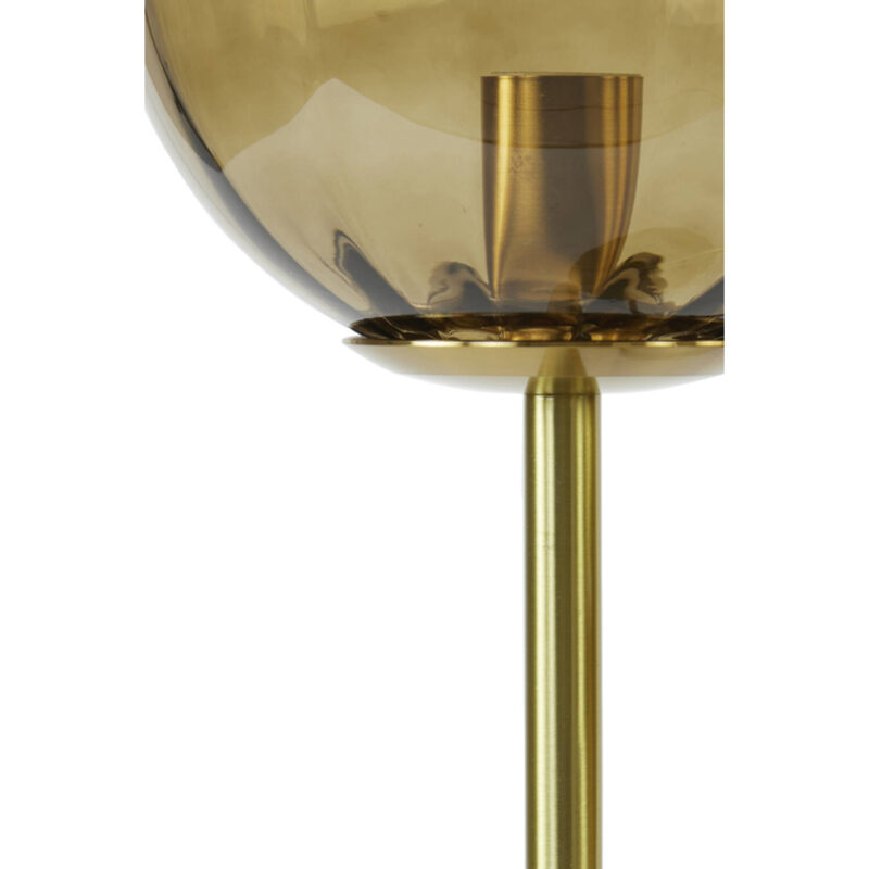 Retro goldene Tischlampe mit Rauchglas-Kugeln Light & Living Magdala – Bild 9