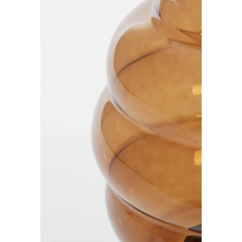 Retro schwarze Tischlampe mit braunem Rauchglas Light & Living Misty – Bild 6