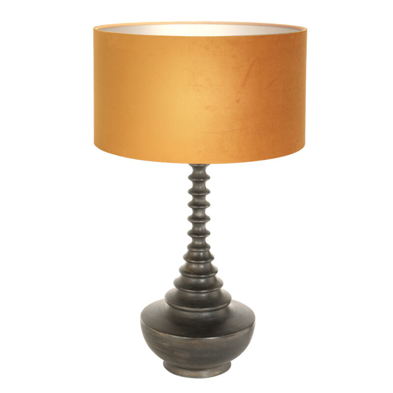Retro schwarze Tischlampe mit orangenem Schirm Steinhauer Bois – Bild 2