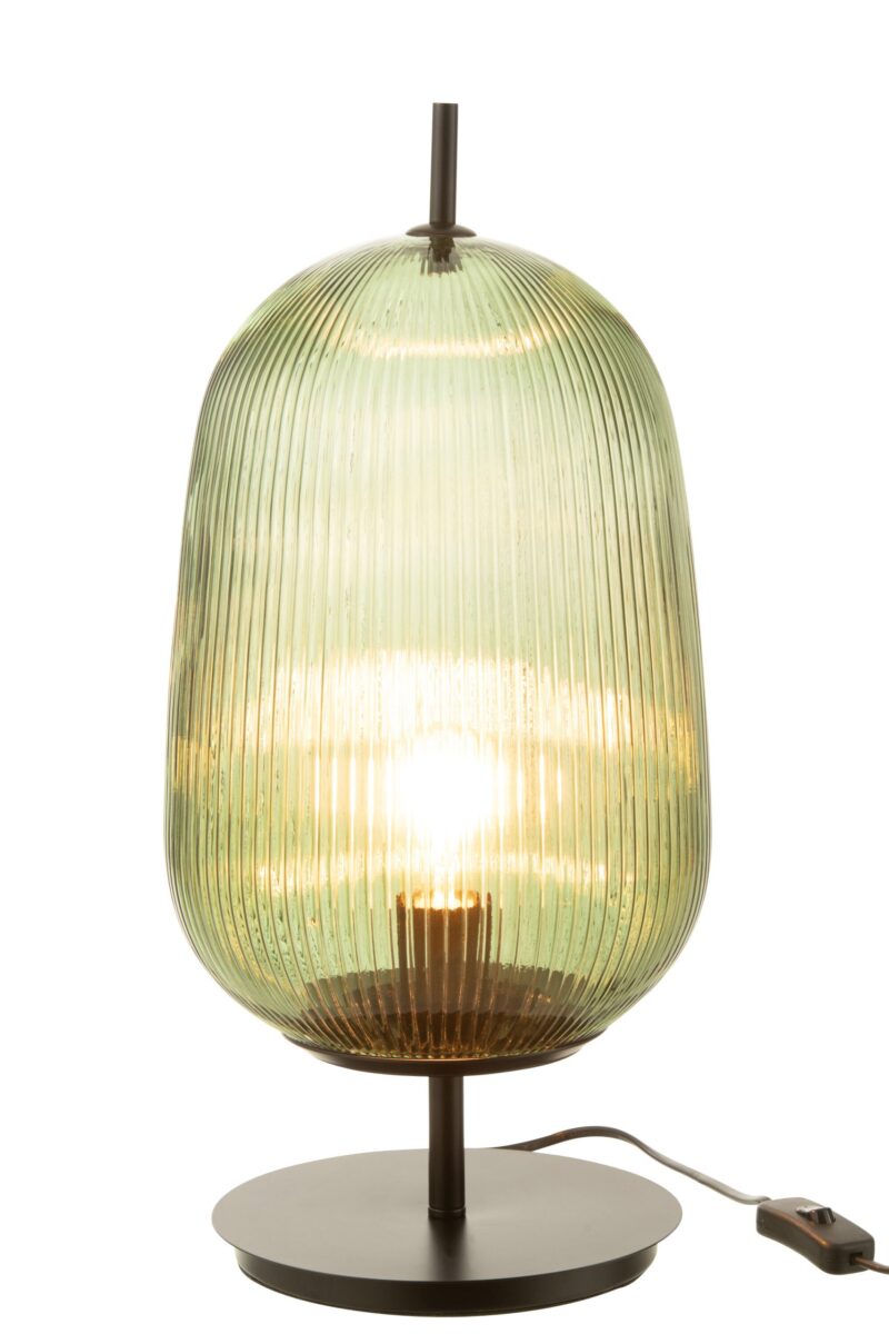 Retro Tischlampe grünes Glas Jolipa Oasis – Bild 3