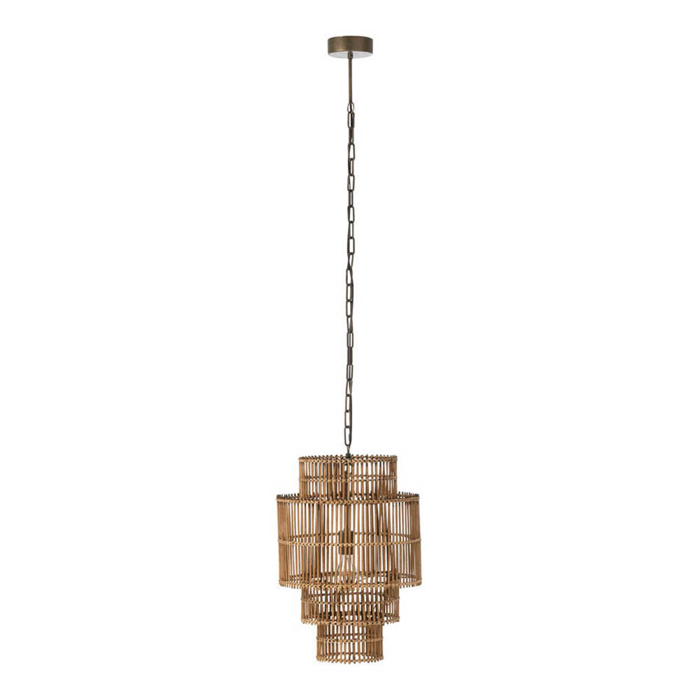 Rustikale Holz beige Pendelleuchte zapfenförmig Jolipa Max