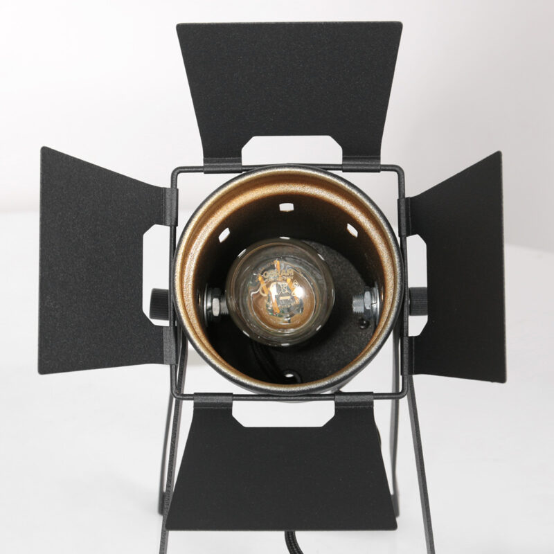 Schwarze schwenkbare Retro-Industrielle Tischlampe Mexlite Carree – Bild 10