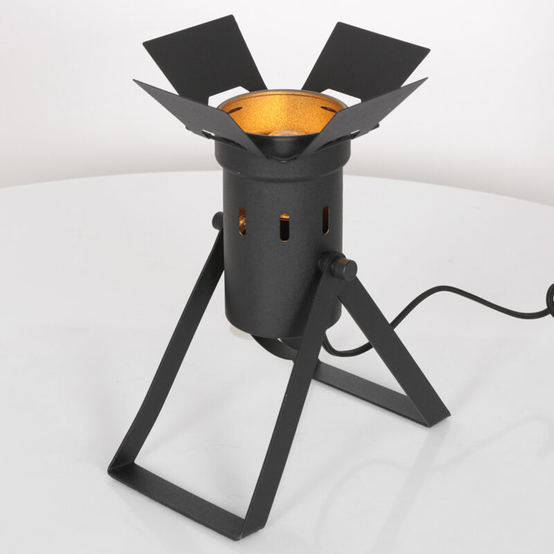 Schwarze schwenkbare Retro-Industrielle Tischlampe Mexlite Carree – Bild 11