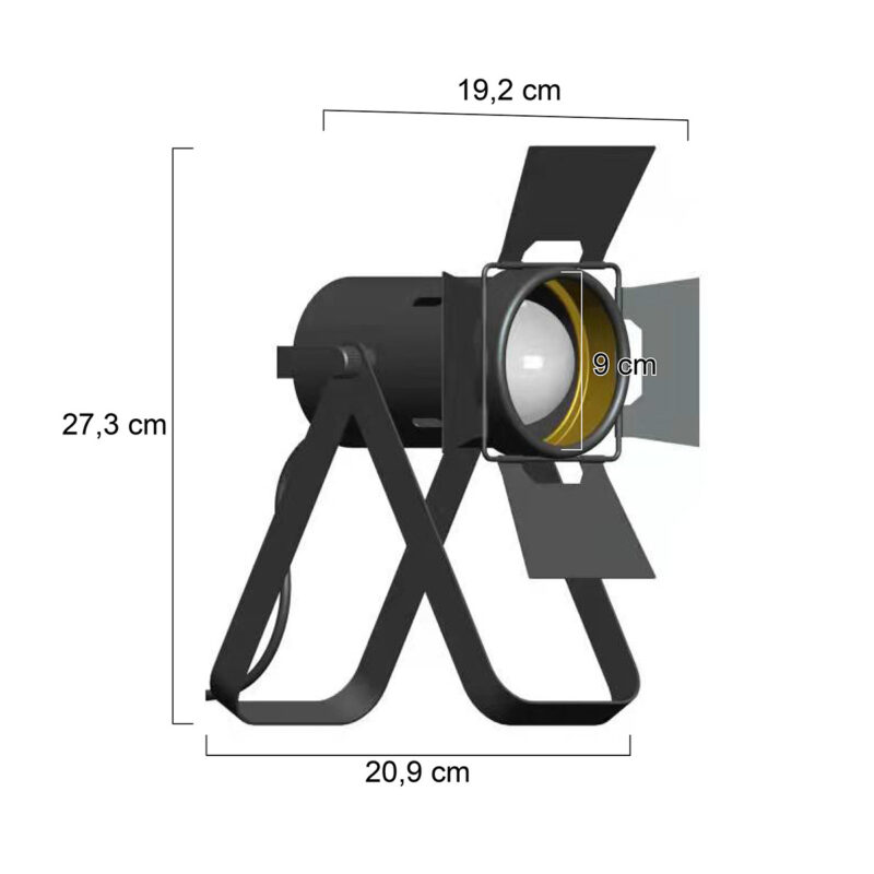 Schwarze schwenkbare Retro-Industrielle Tischlampe Mexlite Carree – Bild 5