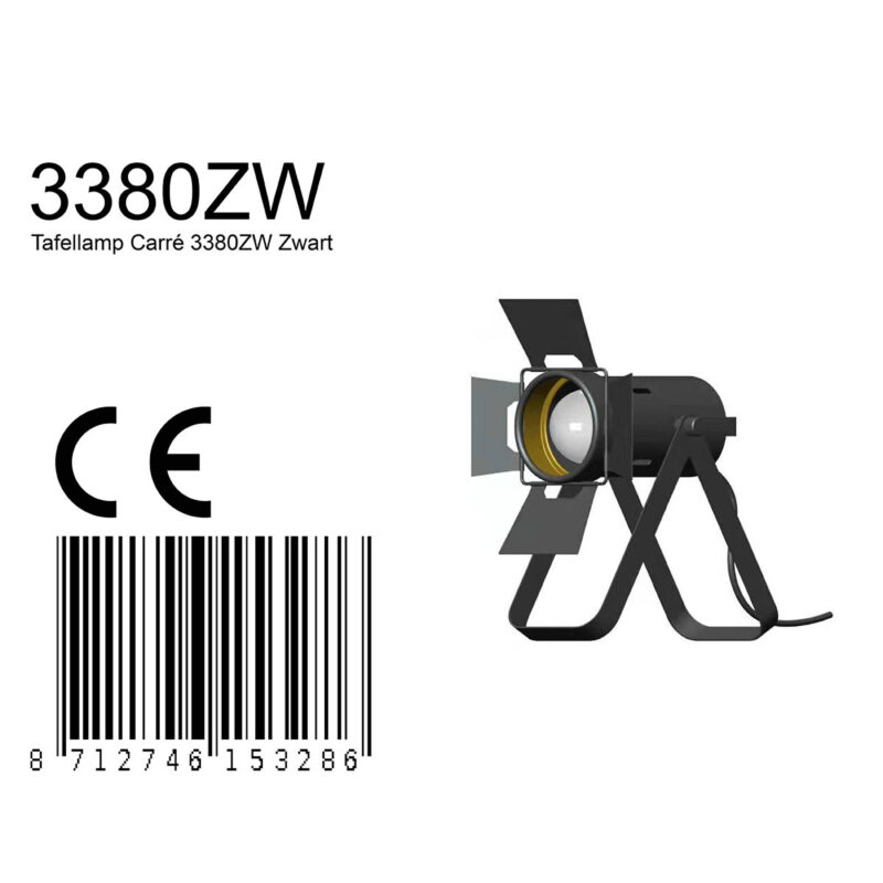 Schwarze schwenkbare Retro-Industrielle Tischlampe Mexlite Carree – Bild 6