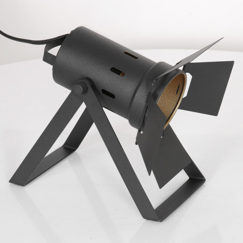 Schwarze schwenkbare Retro-Industrielle Tischlampe Mexlite Carree – Bild 8