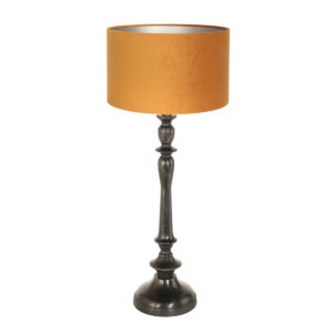 vintage-orangefarbene-tischlampe-mit-schwarzem-fuss-steinhauer-bois-3768zw