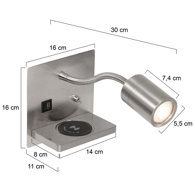 Wandleuchte mit USB/Micro-USB-Anschluss Mexlite Upround – Bild 6