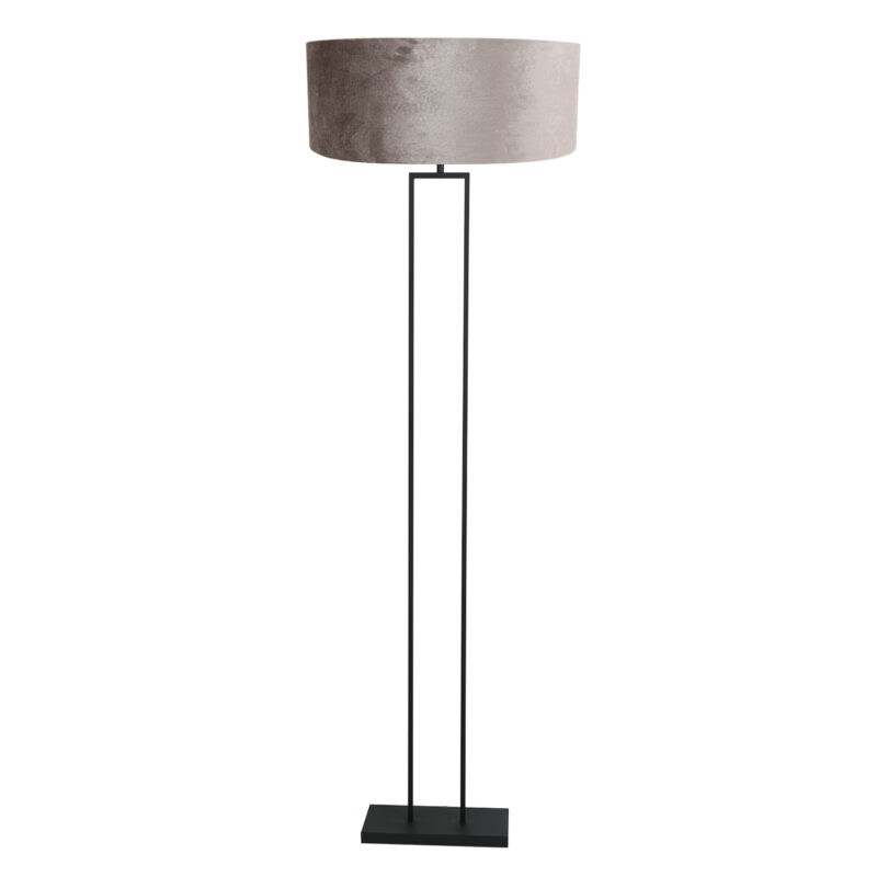 industrielle-schwarze-stehlampe-mit-grauem-schirm-steinhauer-stang-3847zw