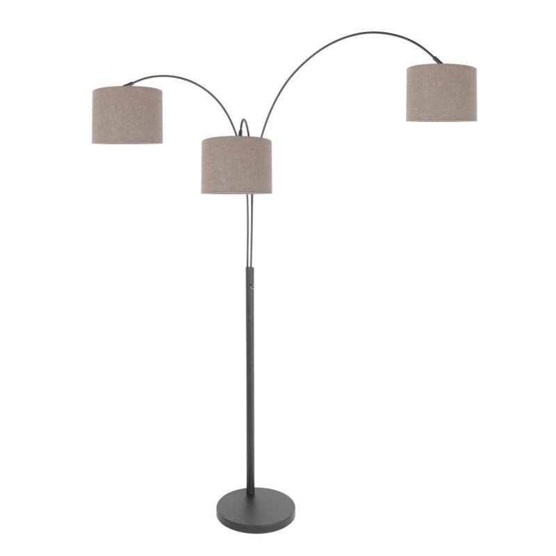 moderne-bogenlampe-mit-braunen-schirmen-steinhauer-sparkled-light-grau-und-schwarz-3826zw-12