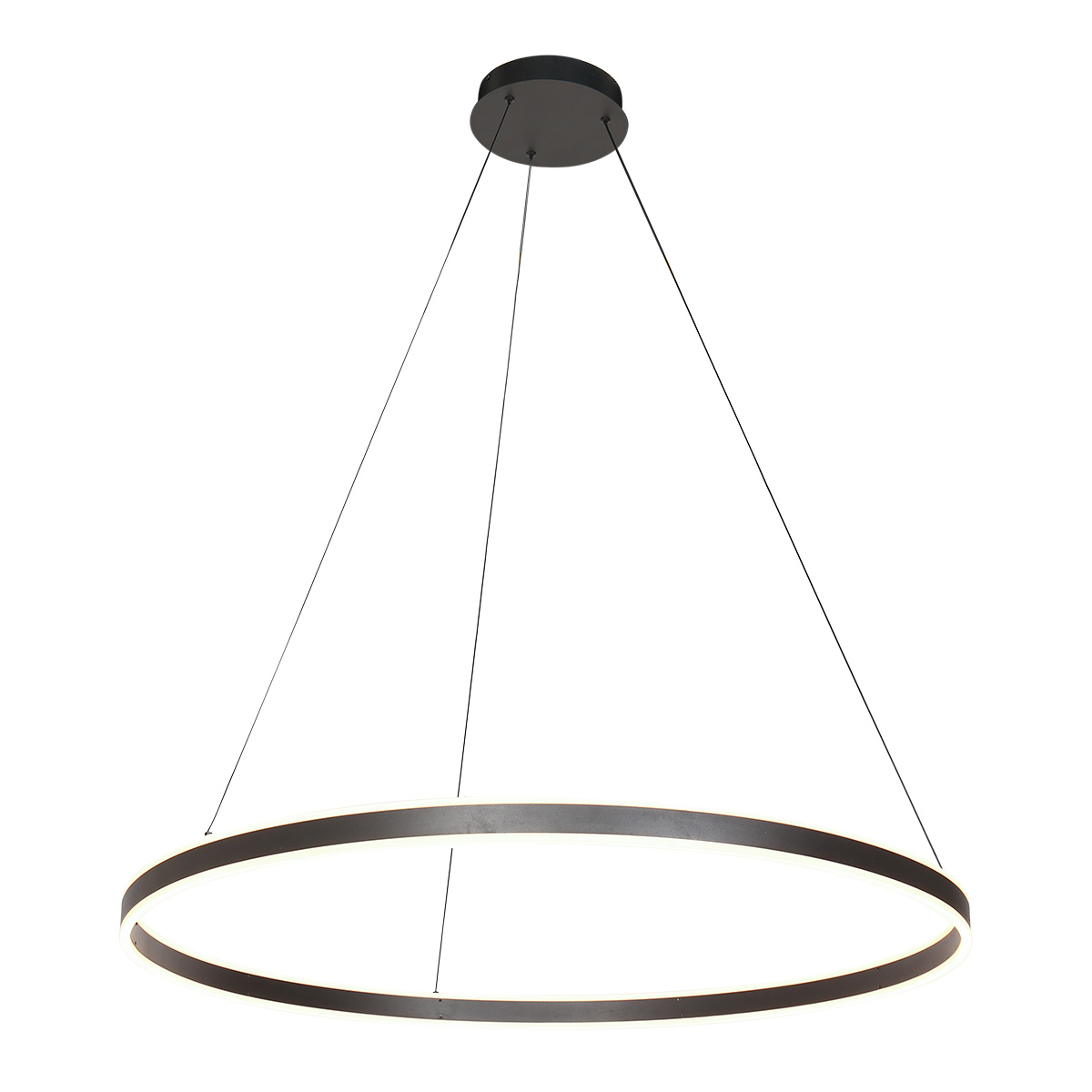 Moderne Hängelampe schwarz mit LED-Beleuchtung Steinhauer Ringlux