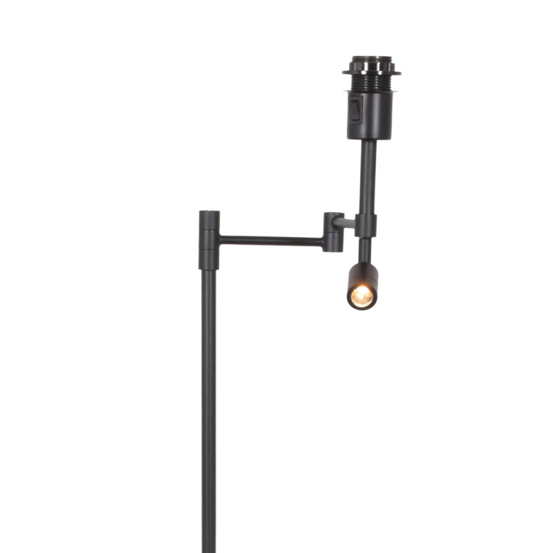Moderne schwarze Stehlampe mit Leselampe und Rattanschirm Steinhauer Stang – Bild 15