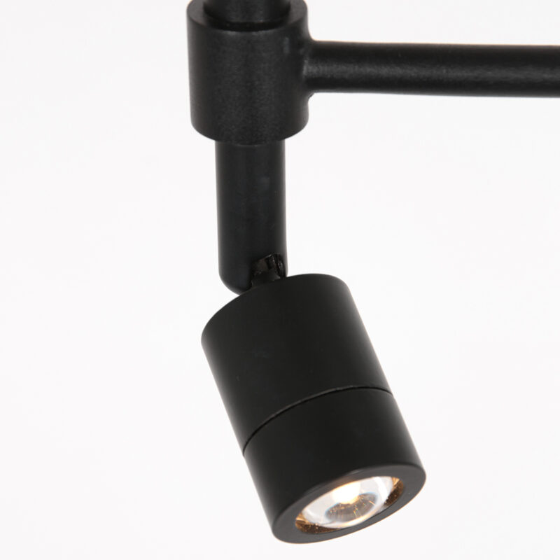 Moderne schwarze Stehlampe mit Leselampe und Rattanschirm Steinhauer Stang – Bild 4