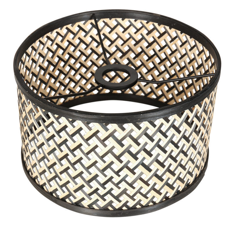 Moderne schwarze Stehlampe mit Leselampe und Rattanschirm Steinhauer Stang – Bild 5