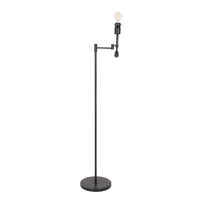 Moderne schwarze Stehlampe mit Leselampe und Rattanschirm Steinhauer Stang – Bild 9