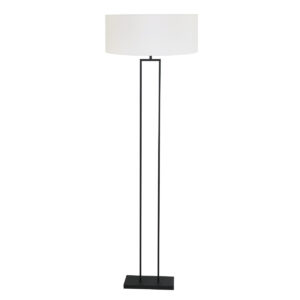moderne-schwarze-stehlampe-mit-weißem-schirm-steinhauer-stang-3851zw
