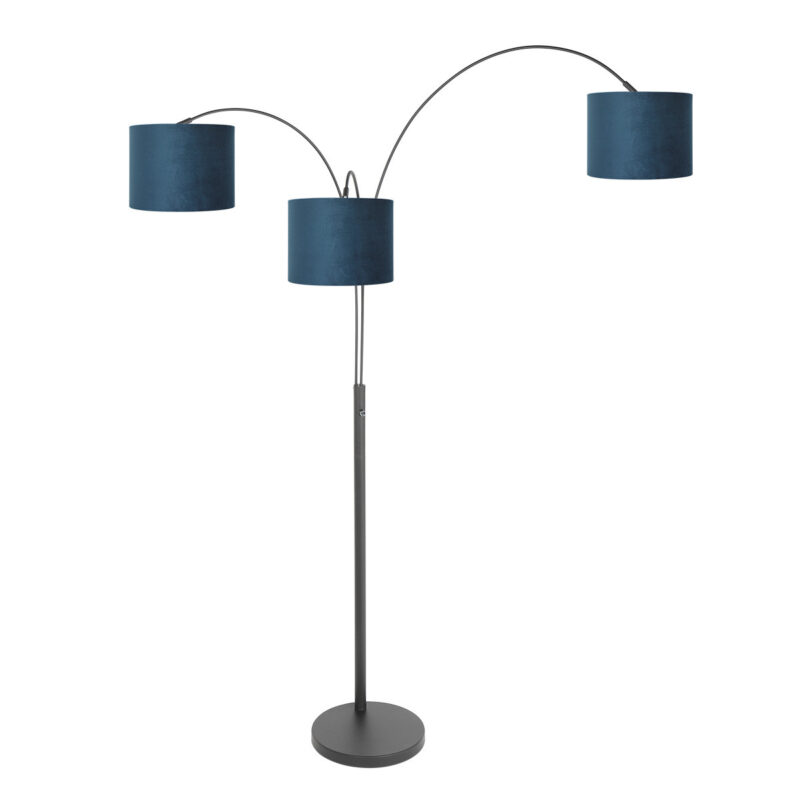 Schwarze Bogenlampe mit blauen Schirmen Steinhauer Sparkled Light – Bild 14