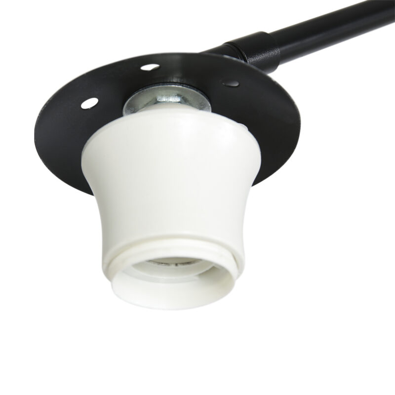 Schwarze Bogenlampe mit Rattanschirm Steinhauer Sparkled Light – Bild 4