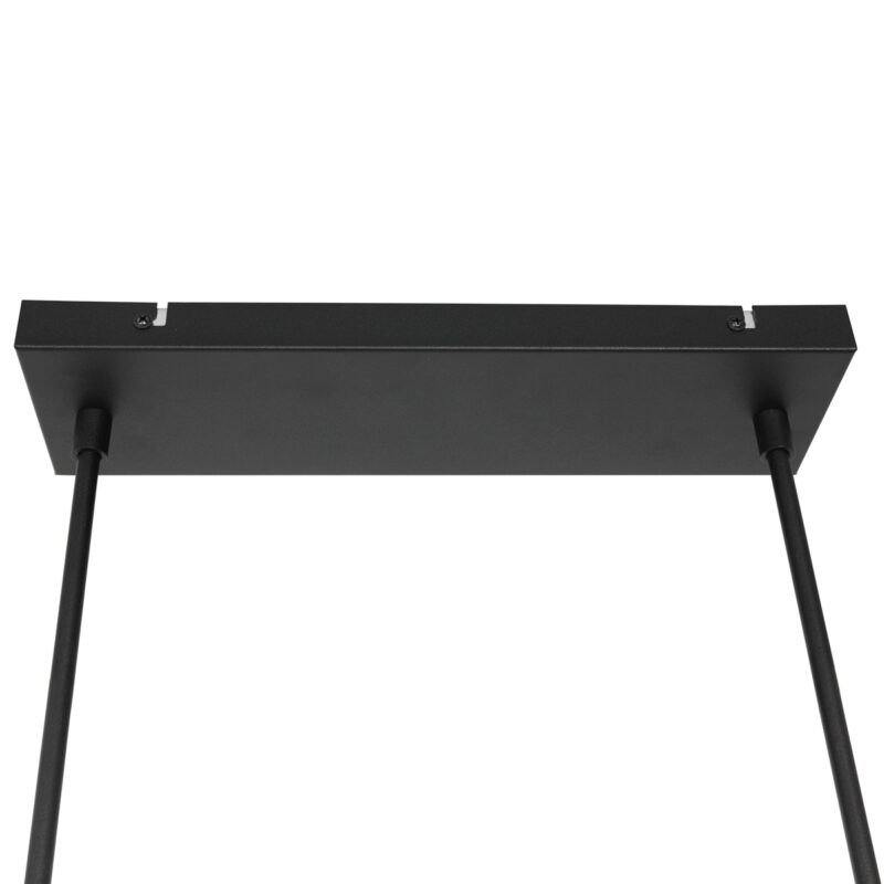 Schwarze Pendelleuchte mit drei Lichtern und Rattanschirm Steinhauer Stang – Bild 14