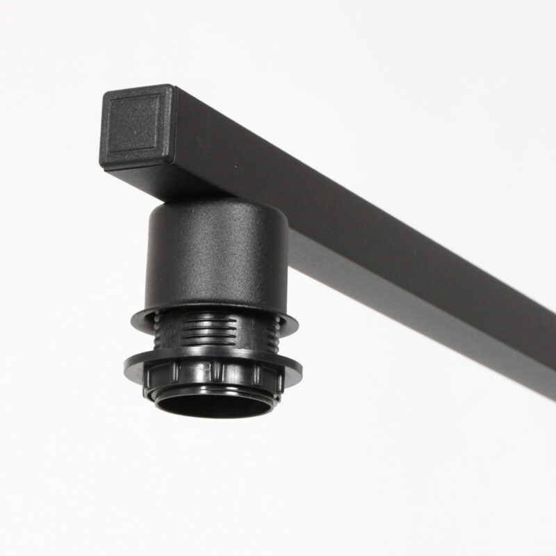 Schwarze Pendelleuchte mit drei Lichtern und Rattanschirm Steinhauer Stang – Bild 4