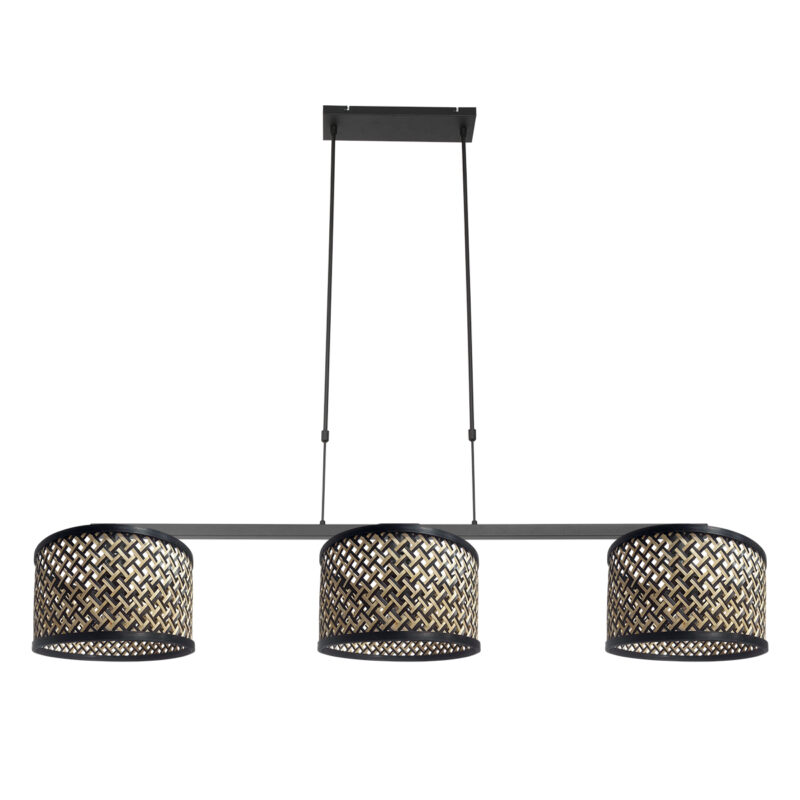schwarze-pendelleuchte-mit-drei-lichtern-und-rattanschirm-steinhauer-stang-3743zw