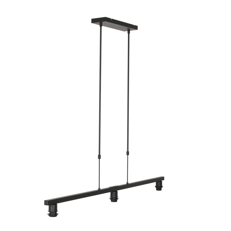 Schwarze Pendelleuchte mit drei Lichtern und Rattanschirm Steinhauer Stang – Bild 10